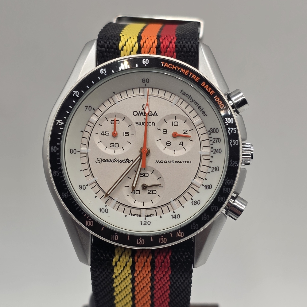 Swatch Speedmaster Moonswatch with Black and Orange Accents